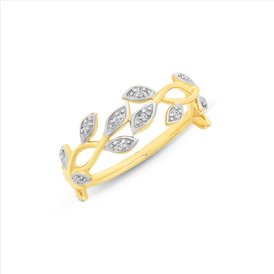 9K Yellow Gold Leaf Ring
