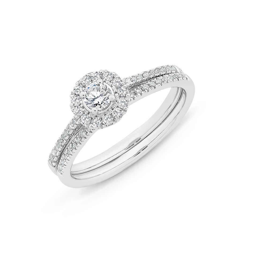 9k White Gold Diamond Bridal Set