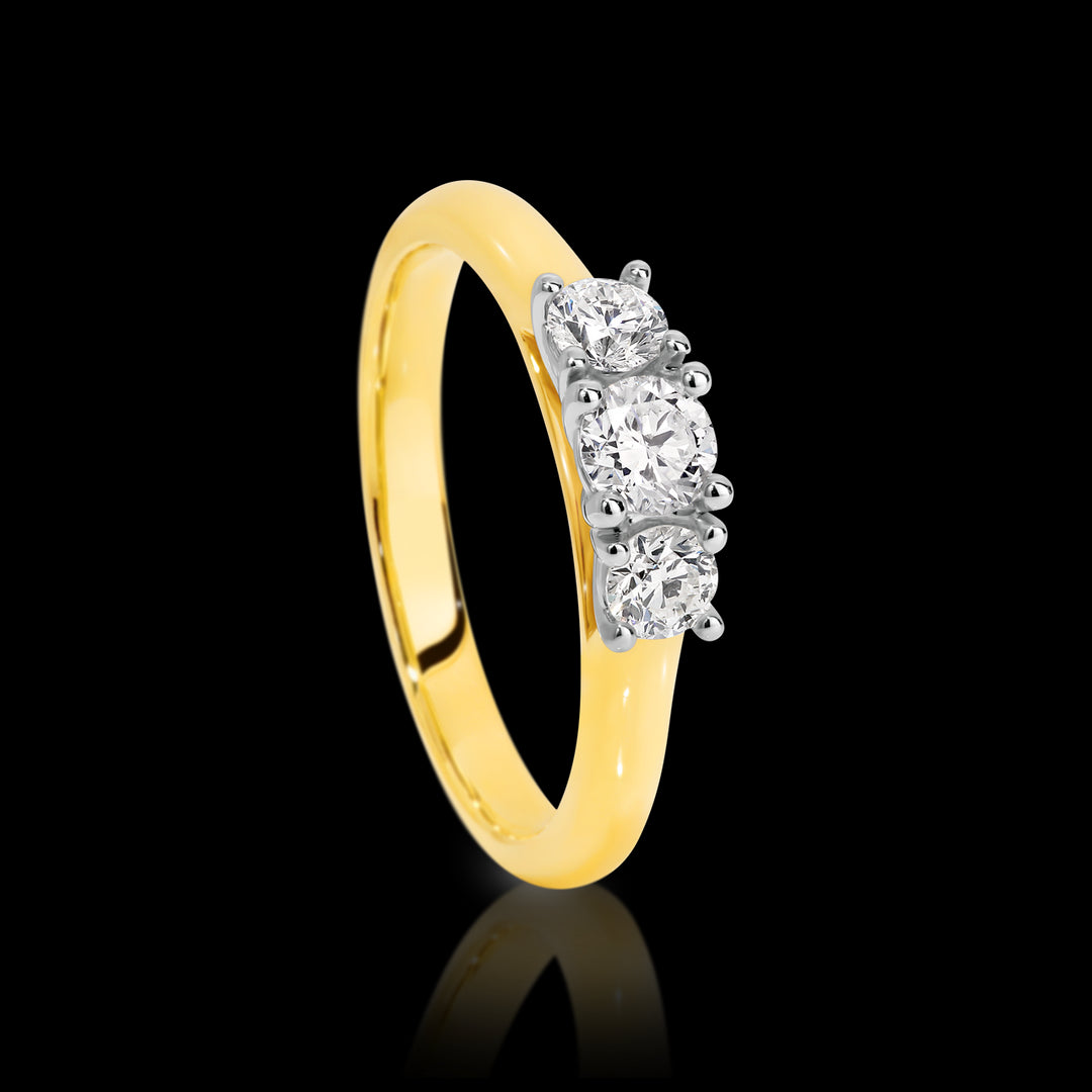 18K Two Tone Trilogy Argyle Diamond Ring