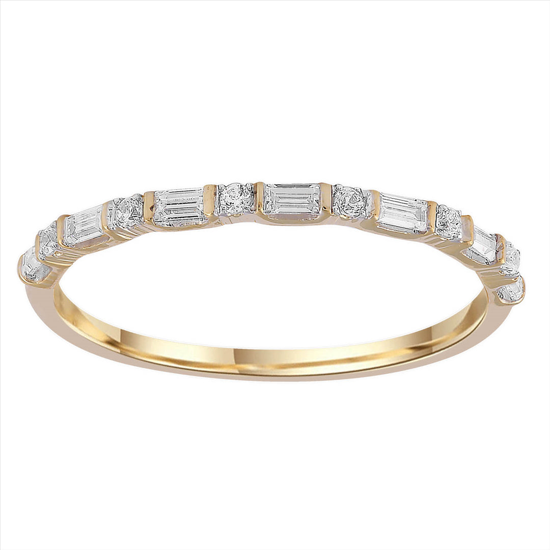 9K YG Diamond Band Ring