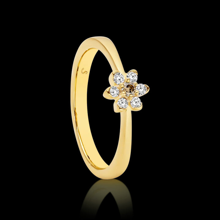9K YG Dreamtime Daisy Argyle Diamond Ring