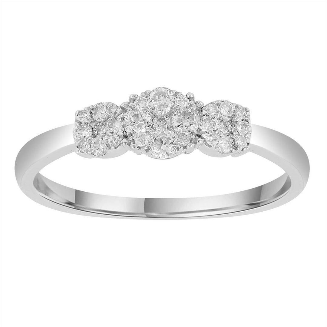 9K WG Diamond Cluster Trilogy Ring