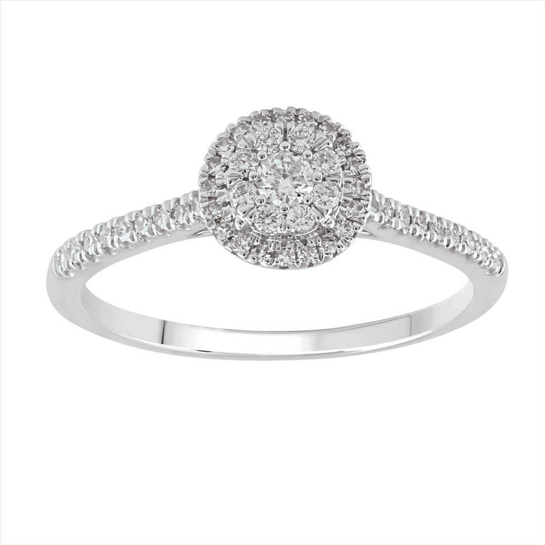 9K WG Round Cluster Diamond Ring