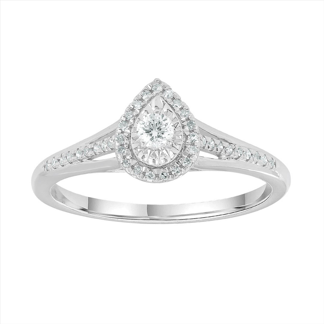9K WG Pearl Halo Diamond Ring