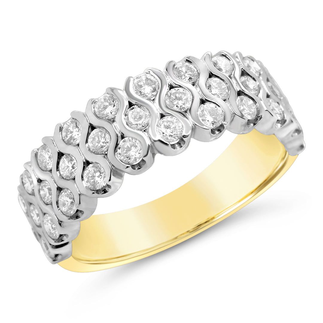 9K Yellow Gold Natural Diamond 1.00CT Ring