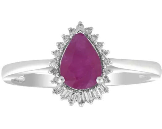 9K WG Ruby & Dia Ring