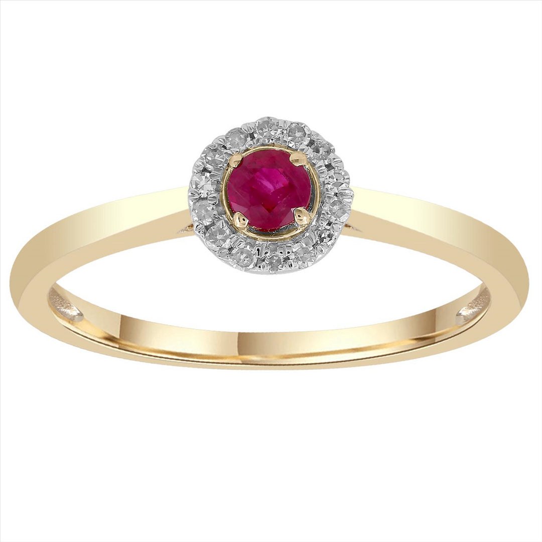 9K YG Ruby & Dia Ring