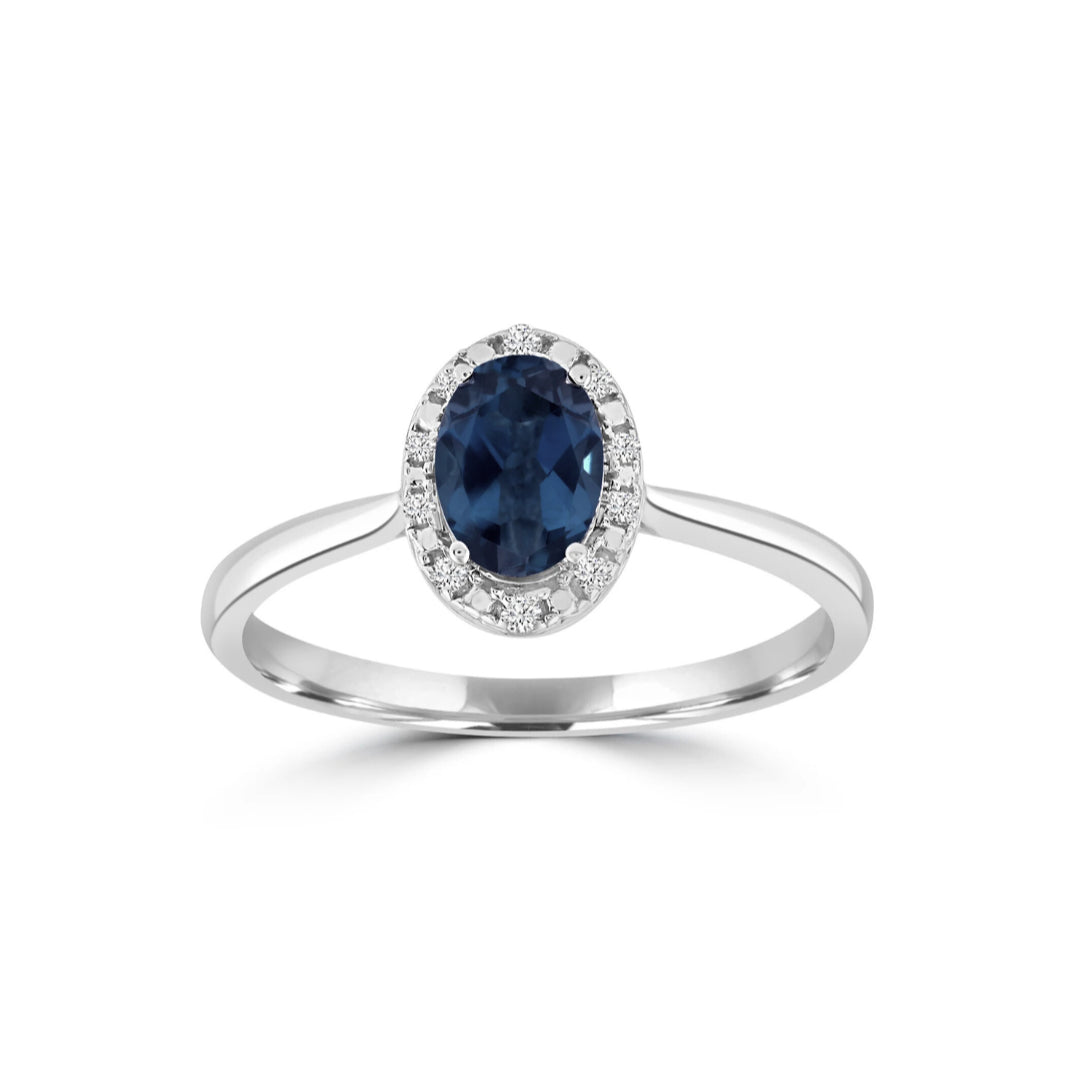 9K WG Sapphire & Diamond Ring