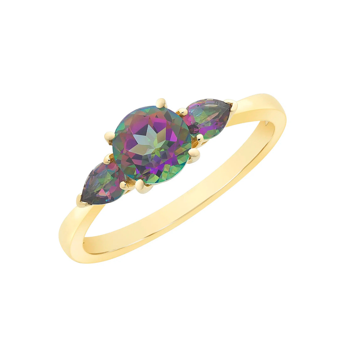 9K YG Mystic Topaz Ring