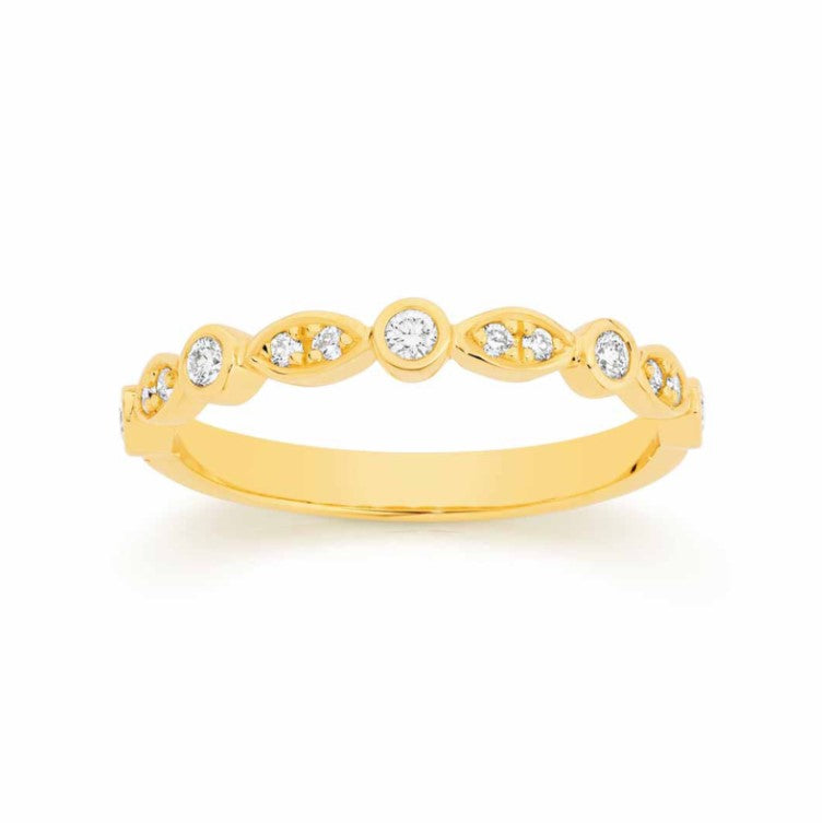 18K YG Diamond Eternity Ring Size N