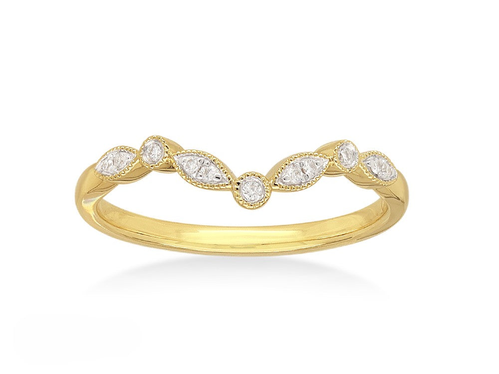 9K YG Diamond Curved Eternity