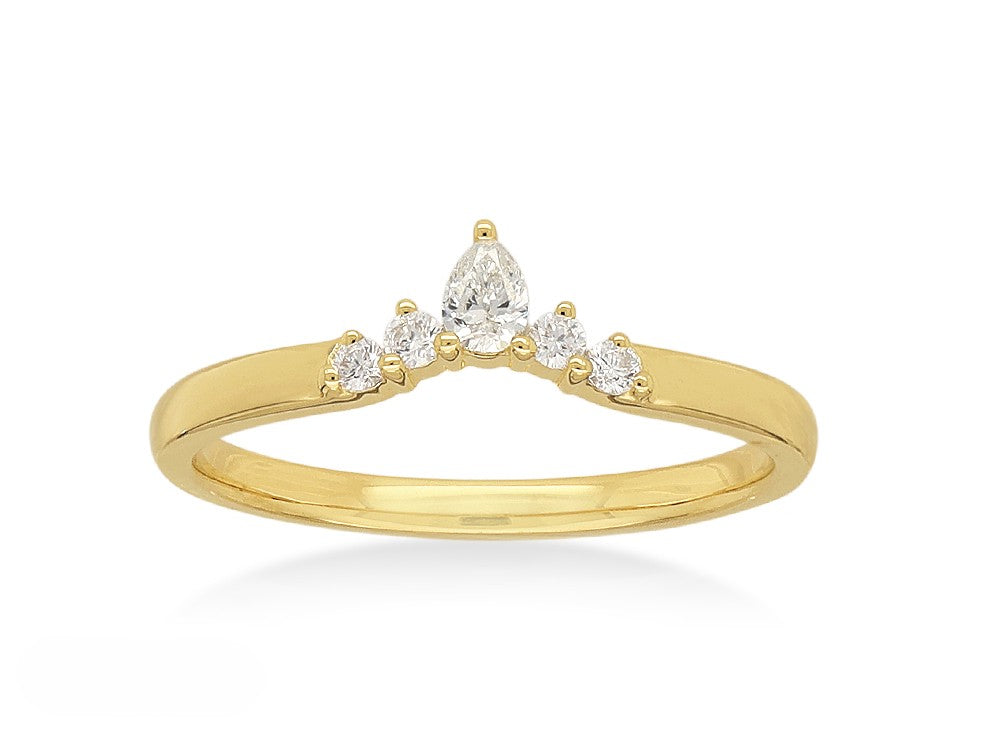 9K YG Diamond Curved Eternity Ring