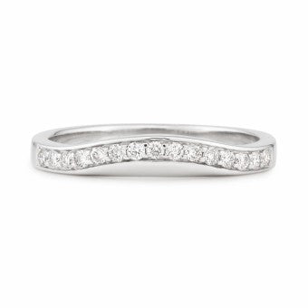 White Gold Diamond Curved Wedder
