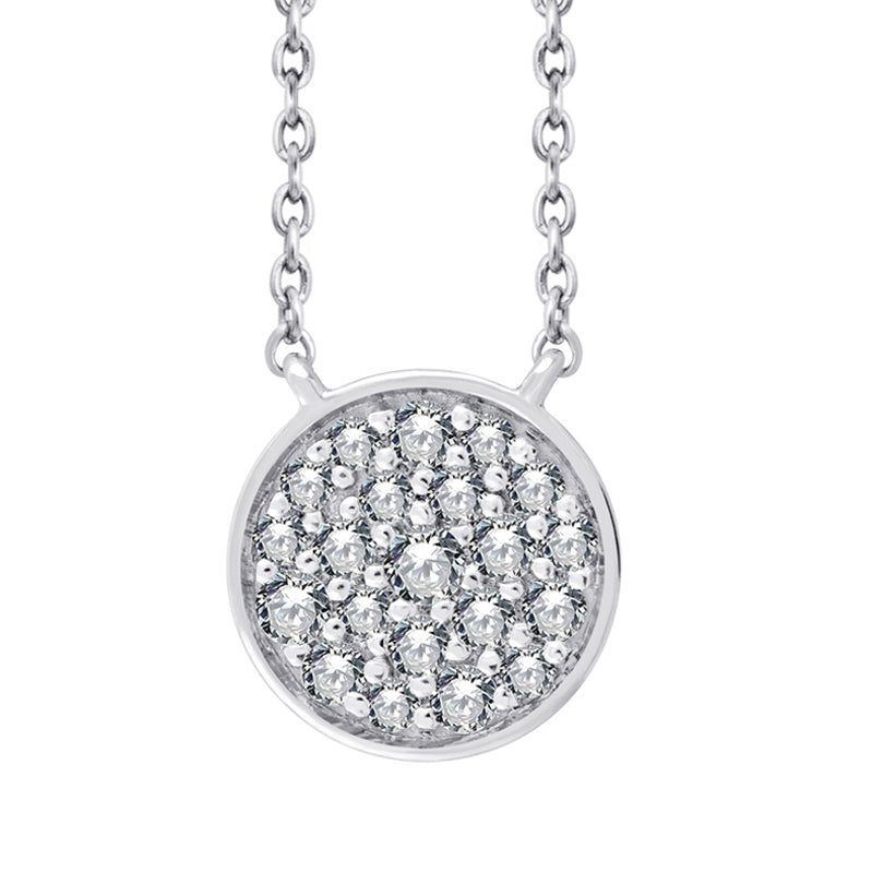 9K WG Round Argyle Diamond Cluster Necklace