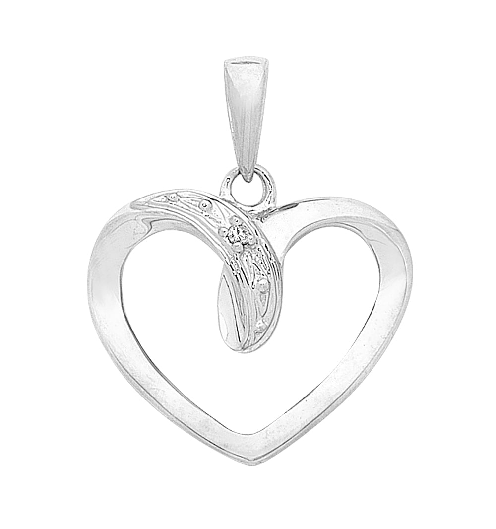 9K WG Heart Pendant