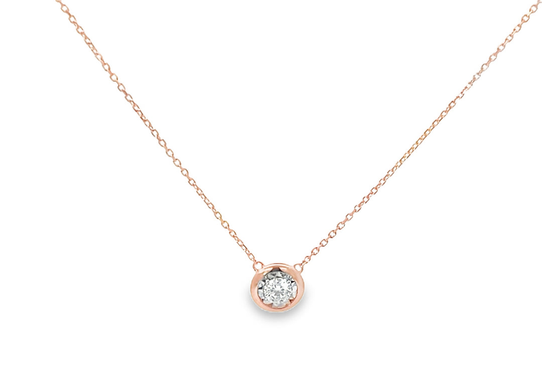 9K Rose Gold Diamond Necklace