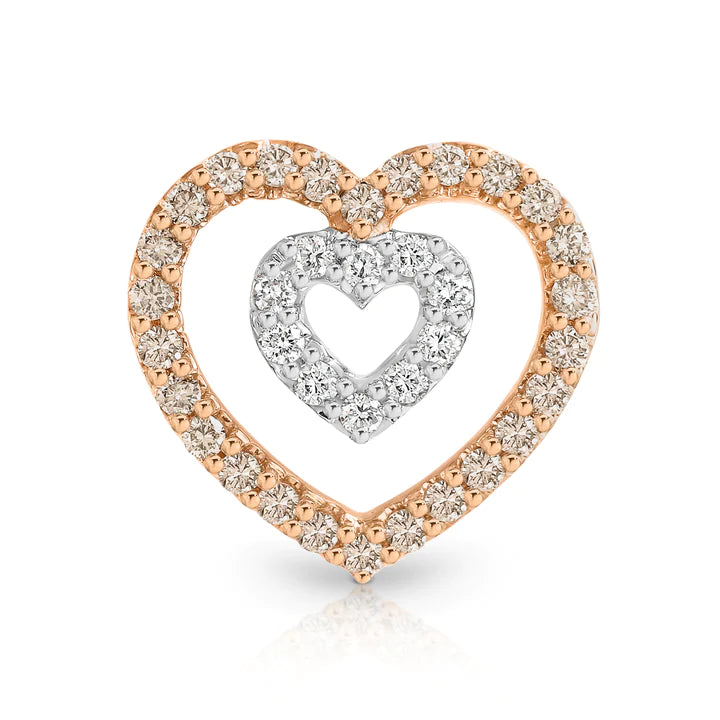 9K WG/RG Dreamtime Diamond Double Heart Pendant