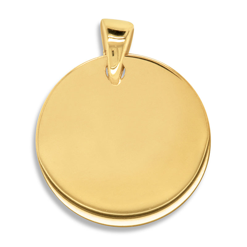 Sj2142 - 9Ct Yellow Gold Round Disc Pendant 12Mm Diameter, Display Chn