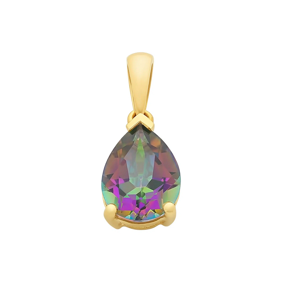 9K YG Mystic Topaz Pendant
