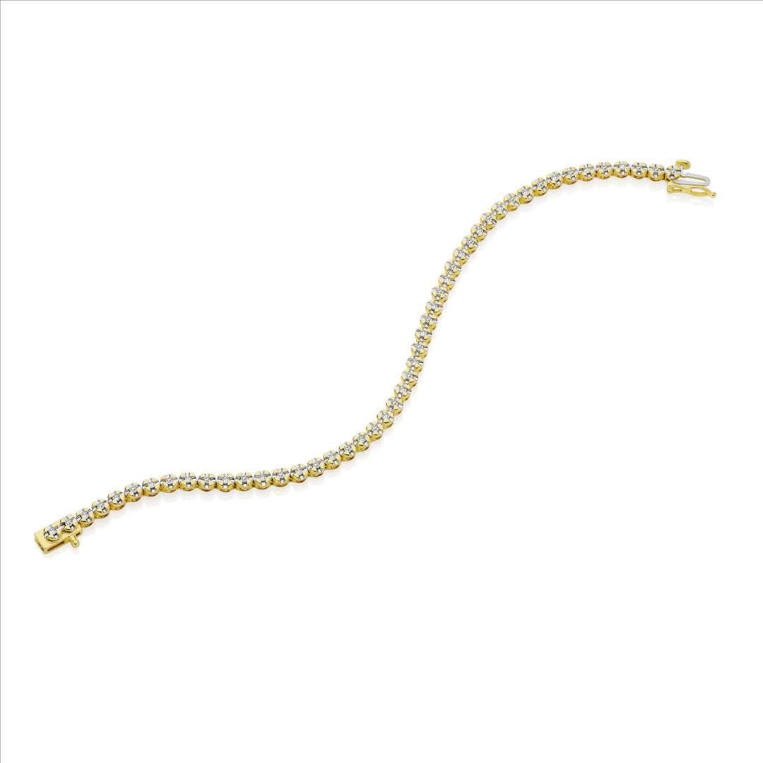 9K YG 1CT Argyle Diamond Tennis Bracelet