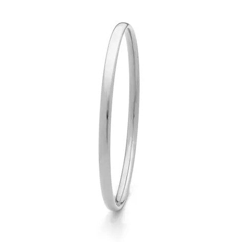 9K WG S/Filled Half Round Comfort Fit Bangle 65MM