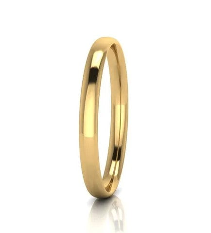 9K YG S/Filled Half Round Comfort Fit Bangle 63MM
