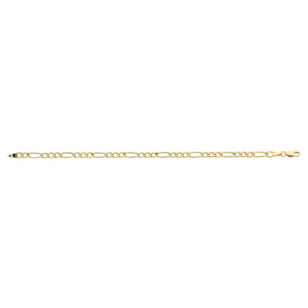 9K YG S/Filled 3/1 Figaro Bracelet