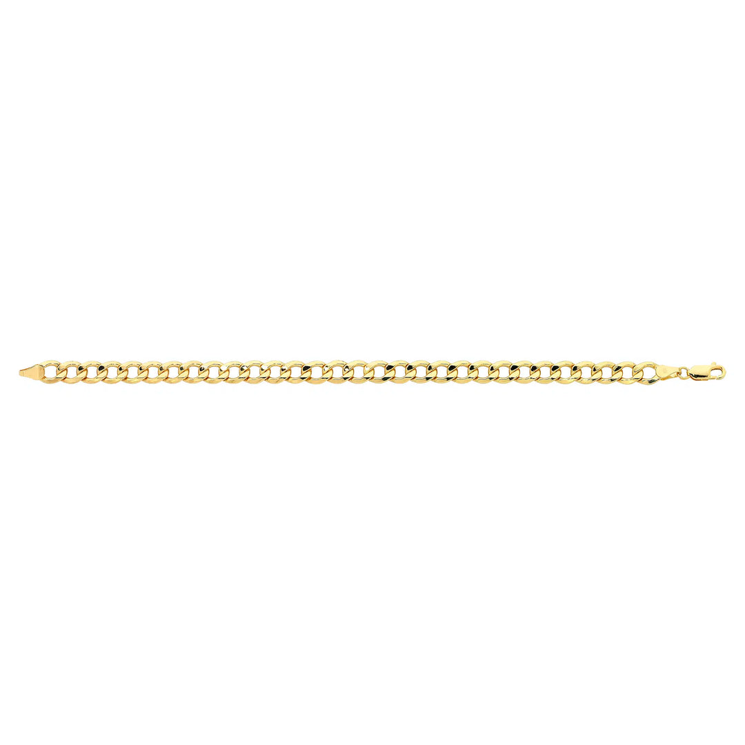 9K YG S/Filled Open Curb Bracelet 19CM