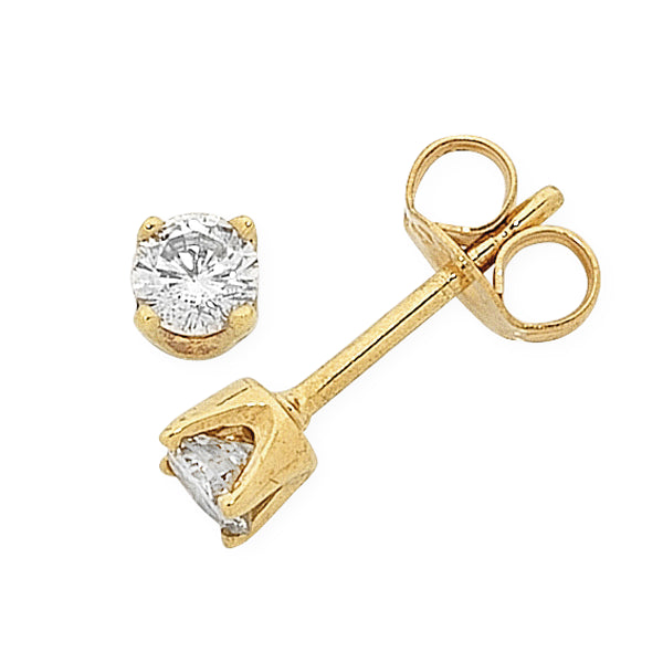 9K YG 0.06T Diamond Studs