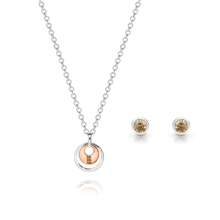Silver & 9K Dreamtime Pendant & Stud Set