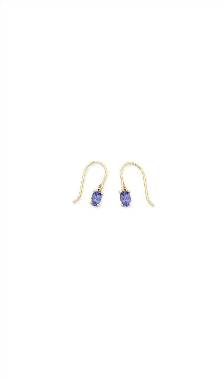 9k YG Tanzanite Drop Earrings