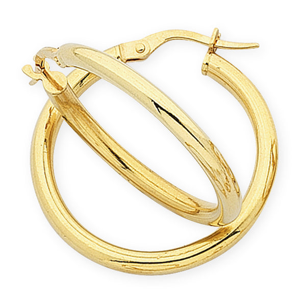9k YG S/Filled Large Plain Hoops