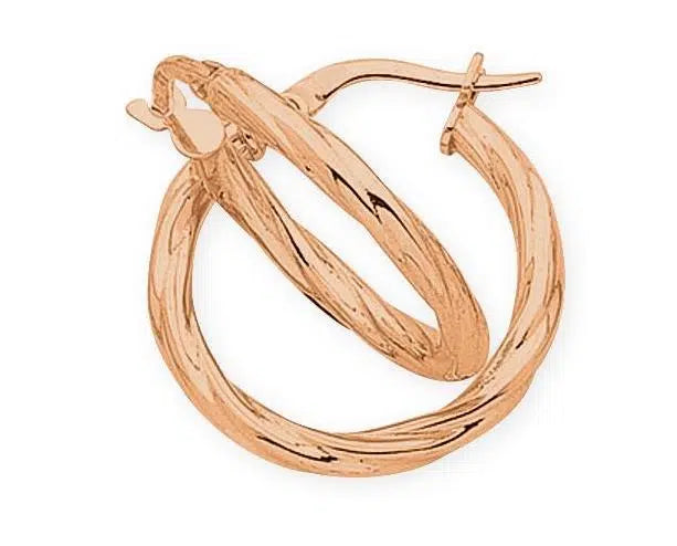 9k RG S/FIlled Medium Twist Hoops
