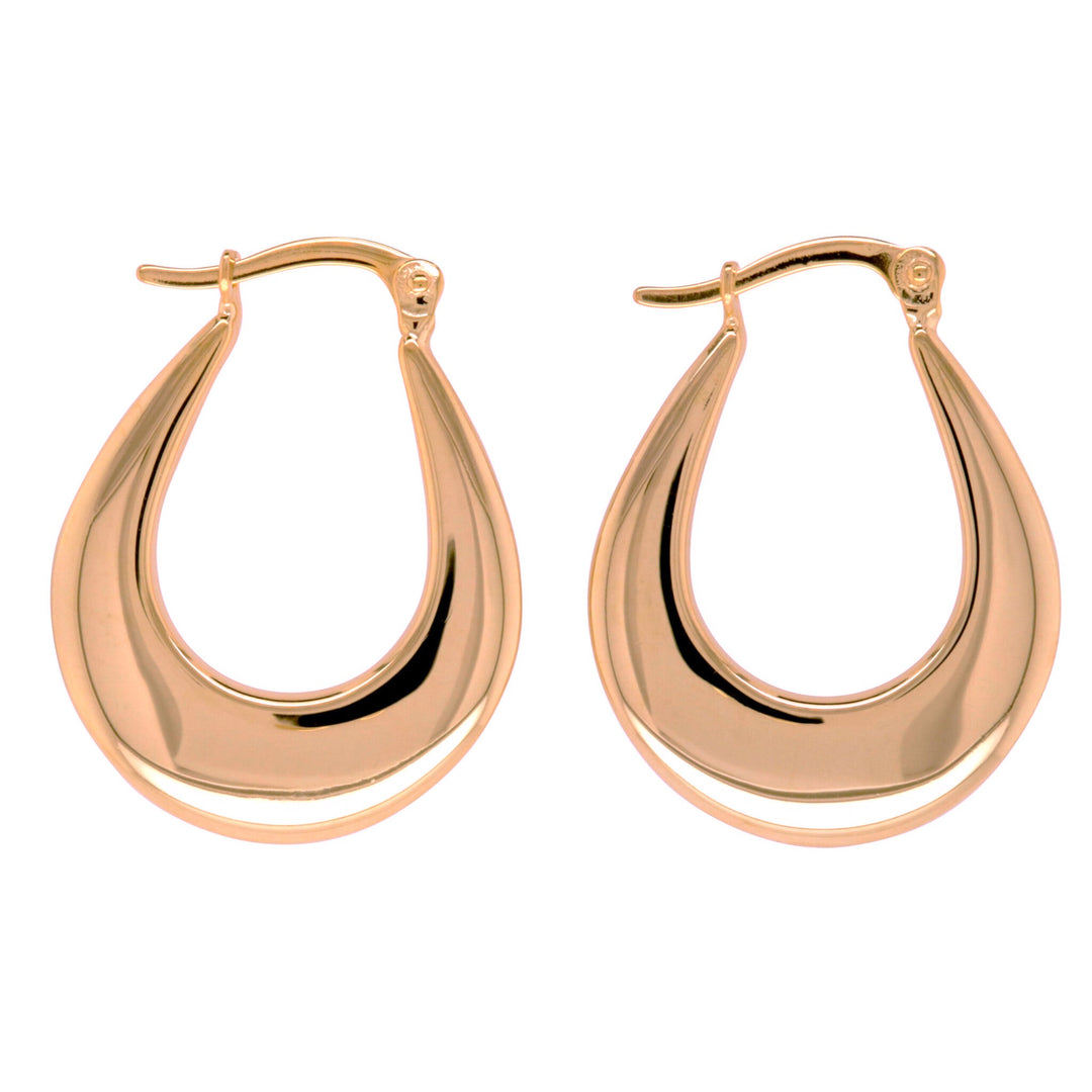 9K RG S/Filled Medium Open Teardrop Hoops