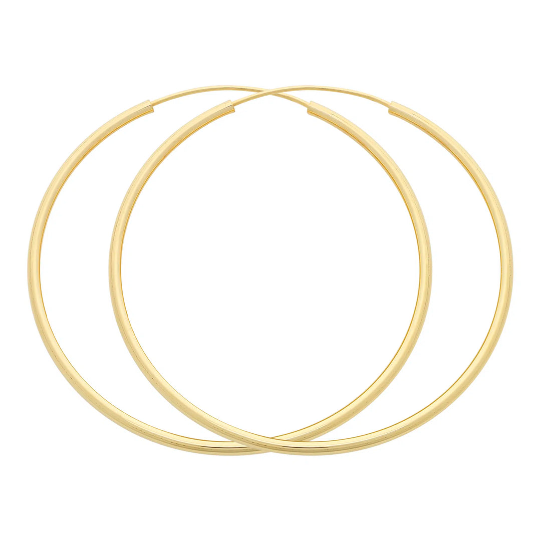 9K YG S/Filled X-Large Tube Hoops
