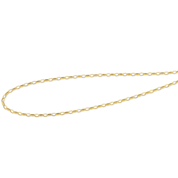 9k YG S/Filled Oval Belcher Chain
