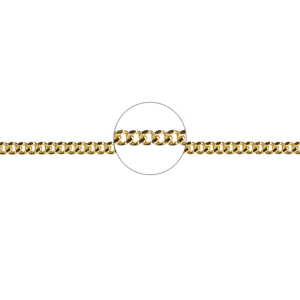 9K YG Dia Cut Curb Chain 50CM