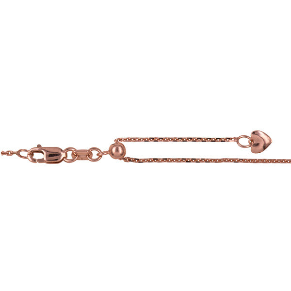 9K RG Italian Cable Chain With Slider 58CM