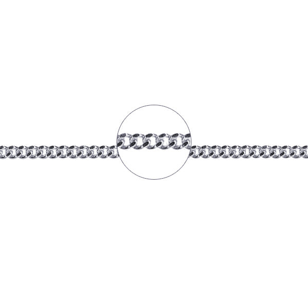 9K WG Dia Cut Curb Chain 50CM
