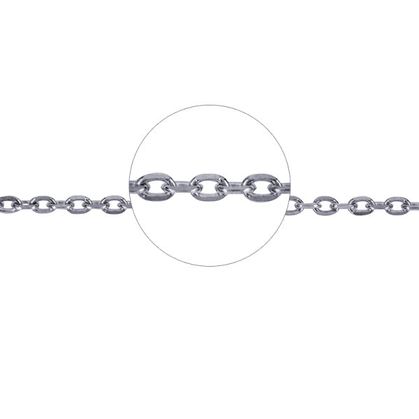 9K WG Dia Cut Cable Chain 45CM