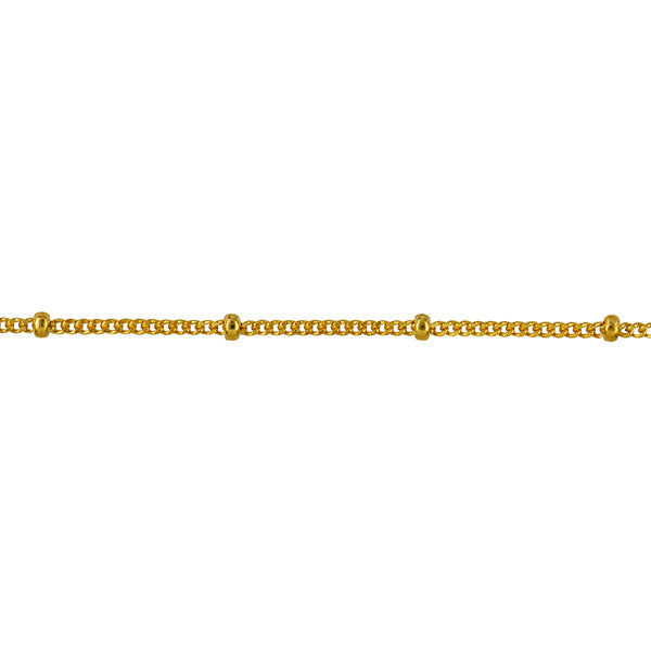 9K Yellow Gold Fine Curb & Ball Chain 42Cm With Parrot Clasp