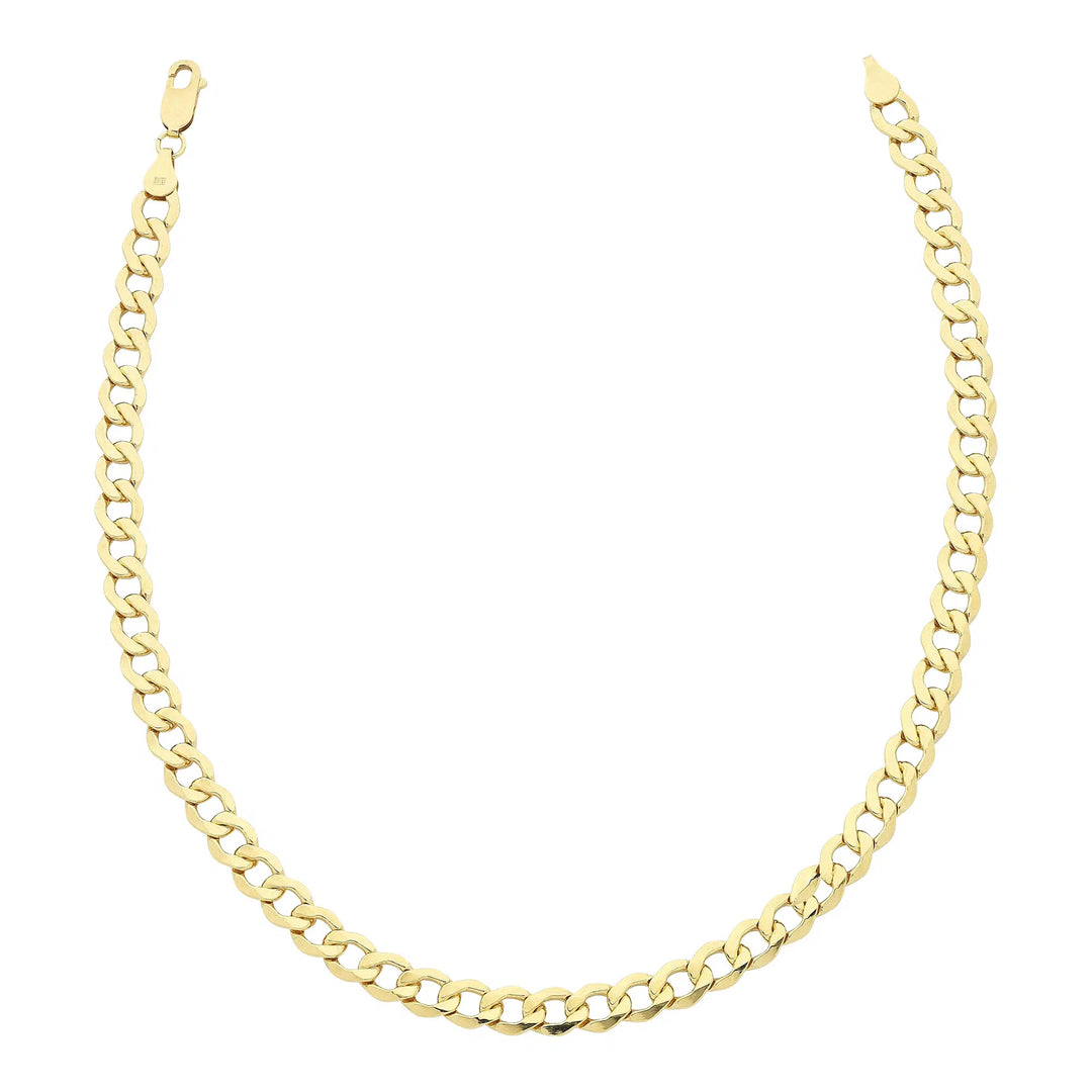 9K YG S/Filled Open Curb Chain 50CM