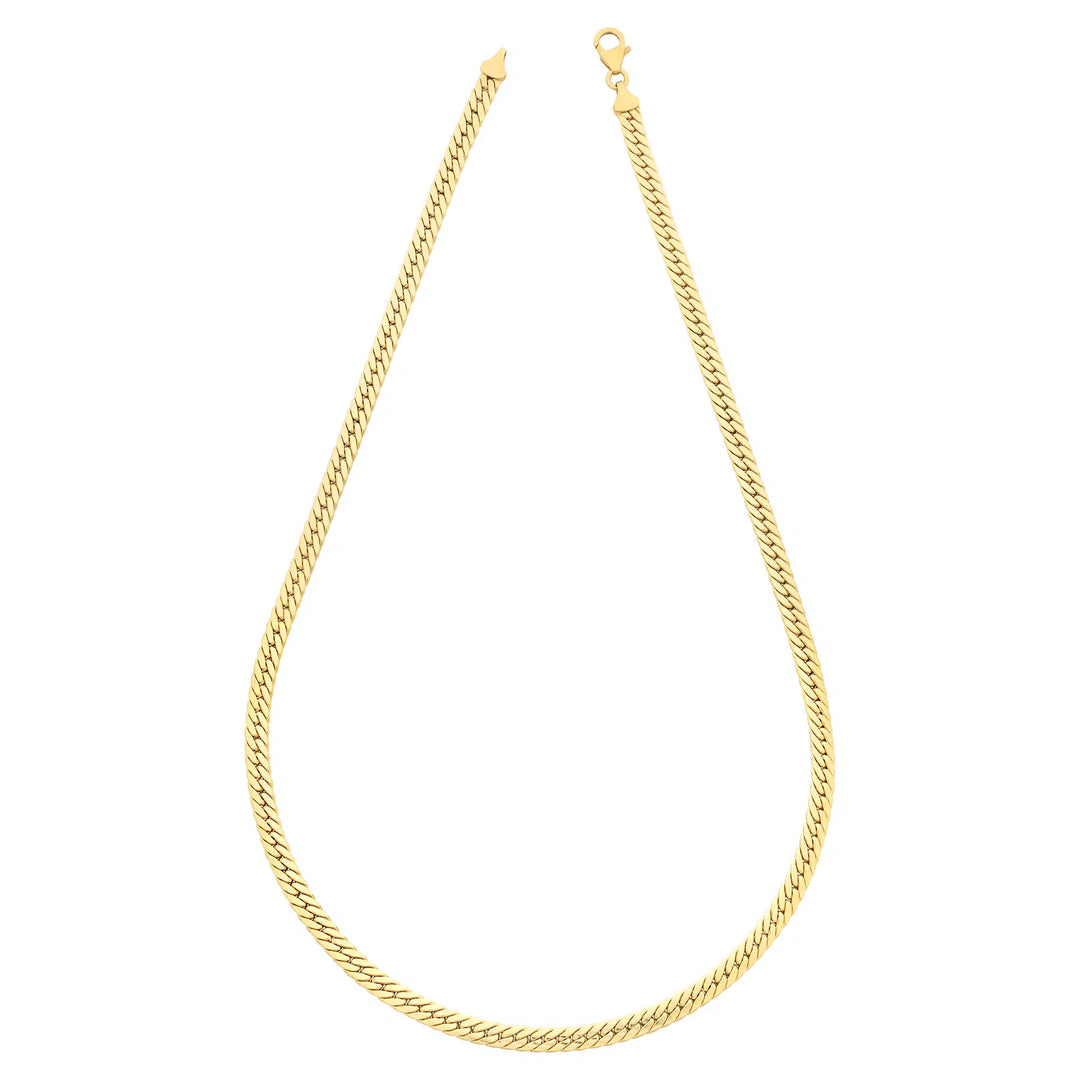 9K YG S/Filled Tight Herringbone Chain 45CM