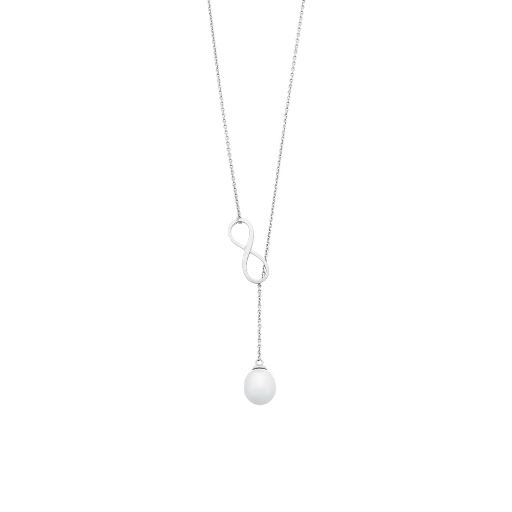 Silver Infinity & Pearl Necklace