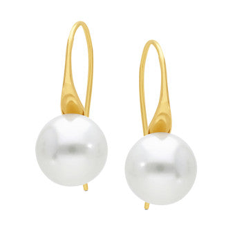 9K YG Sheppard Hook Fresh Water Pearl Earrings