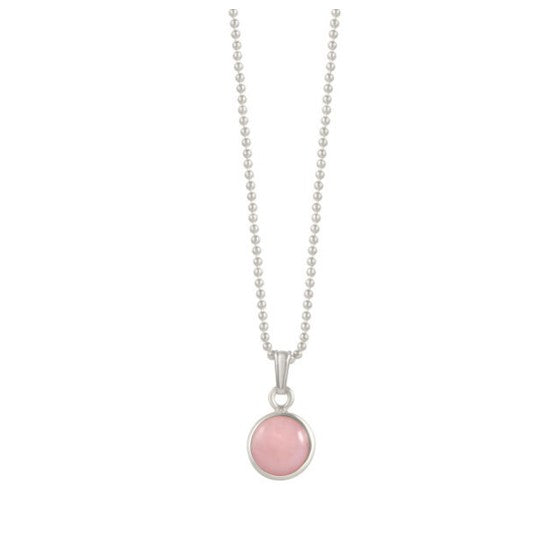 Von Treskow Silver Round Pink Opal Necklace