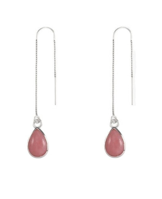 Von Treskow Natural Pink Opal Pear Thread Earrings