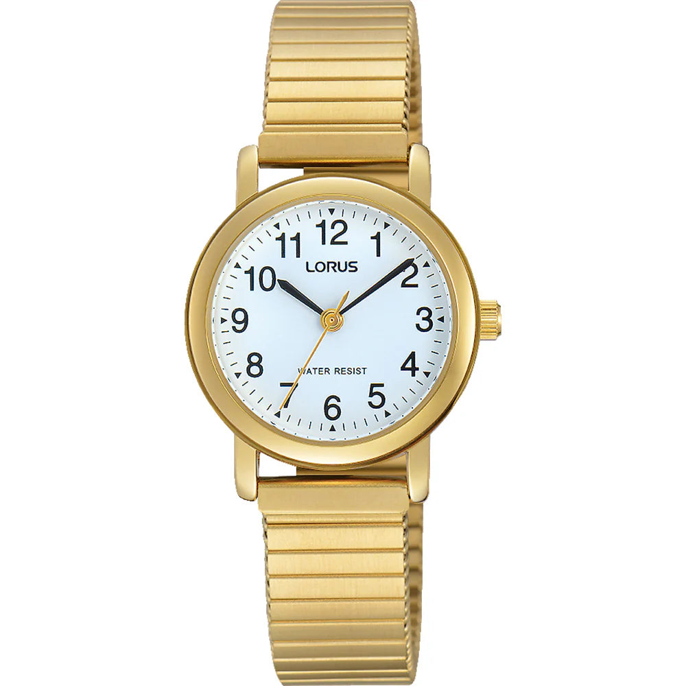 Lorus Ladies Gold Plated Round Stretch Watch Wr Only