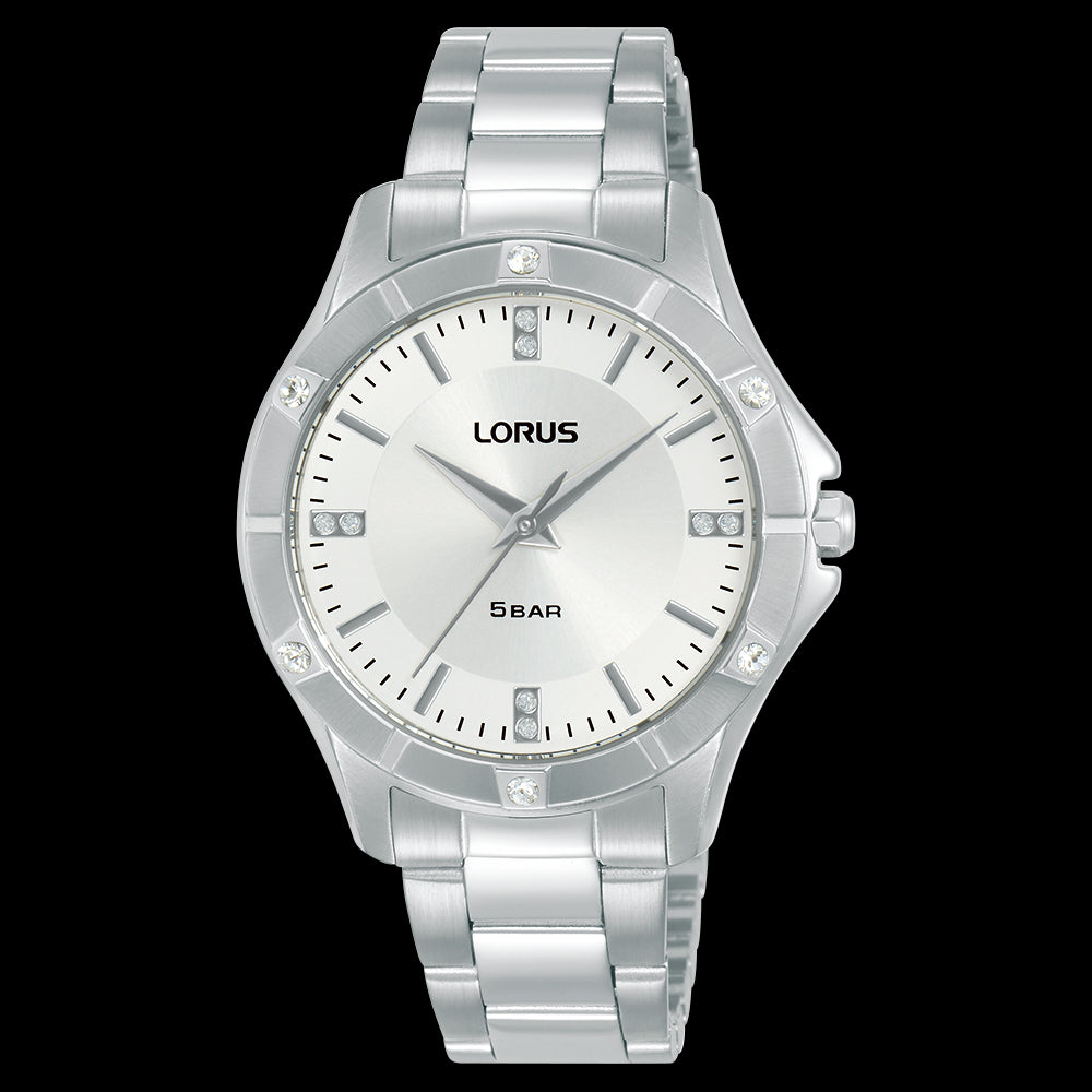 Lorus Ladies CZ Set Stainless Steel Watch