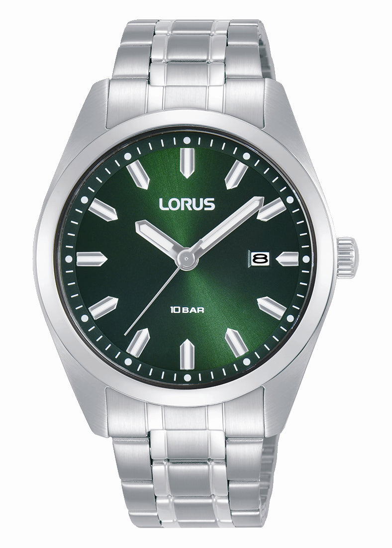 Lorus Stainless Steel Round Dark Green Dial Watch